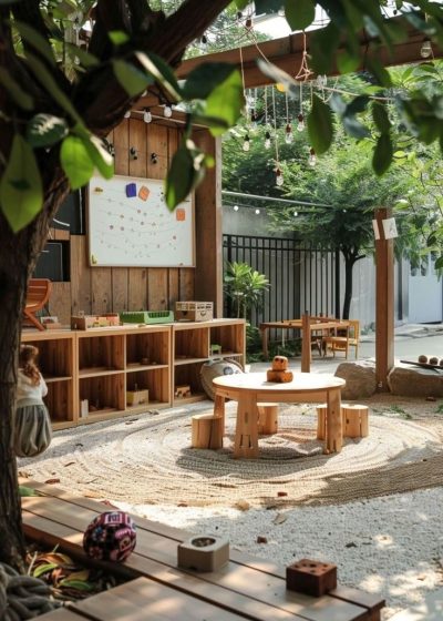 espace extérieur micro-crèche Pessac